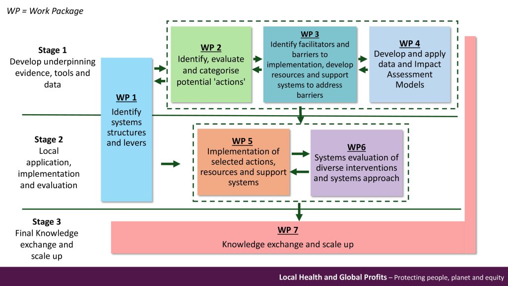 A visual representation of Work Packages (WPs) as detailed in then following text.